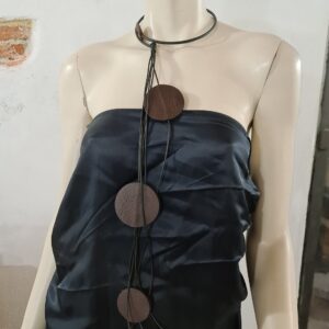 FG29 sil nero frangia sil nero cerchi ecopelle marrone