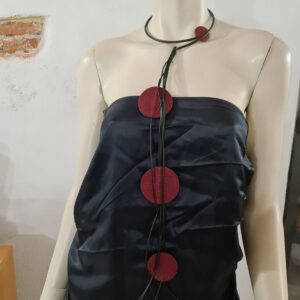 FG20 sil nero frangia sil nero cerchi ecopelle bordeaux