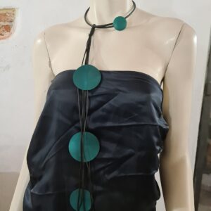 FG25 sil nero frangia sil nero cerchi ecopelle ottanio