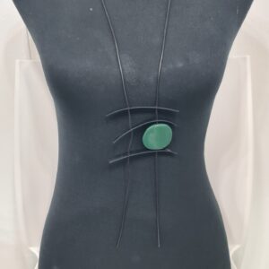 Collana Asia As14 piastra resina verde scuro