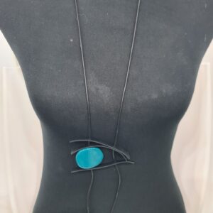 Collana Asia As10 piastra resina azzurro