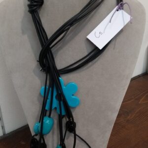C5 Cravatta silicone nero resine azzurre
