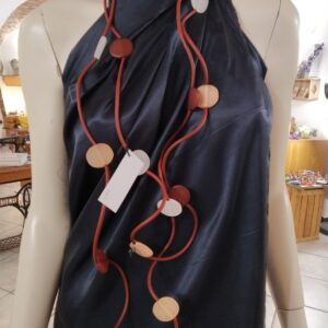 R241 Collana Ricciola sil marsala resine miste bordeaux beige rosato bianco satinato