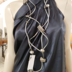 R268 Collana Ricciola sil argento resine argento anticato
