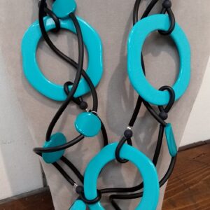 R116 Ricciola Silicone Nero Cerchi e resine miste Azzurro