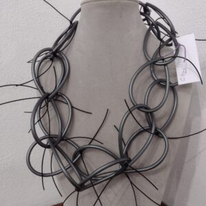 CH21 Chains sil. argento metal filini sil. nero
