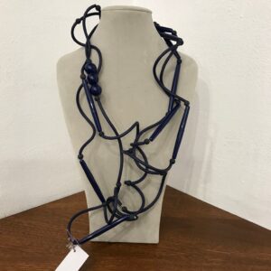 R227 Collana Ricciola sil blu stecche blu